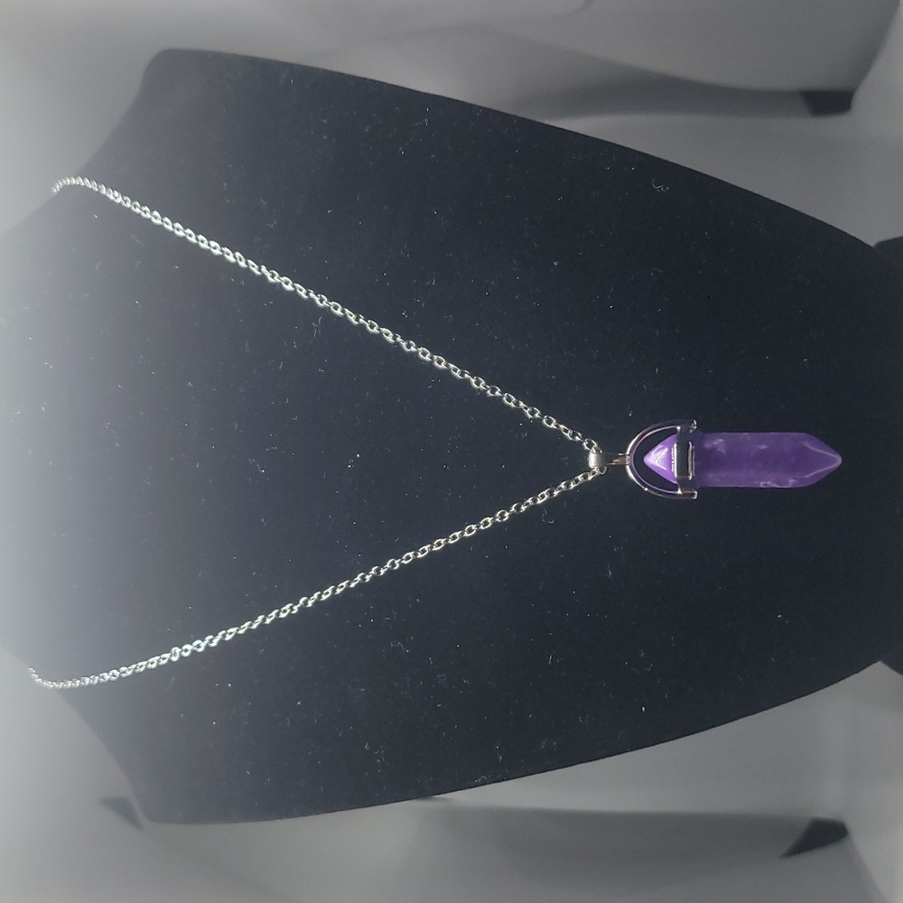 Hexagonal Chakra Crystal Healing Stone Necklace